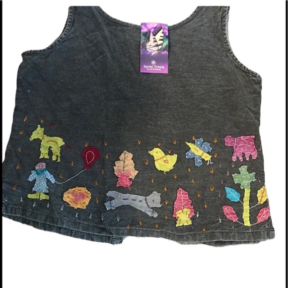 NWT. Sacred Threads Appliquéd Vest. 25802 CL/GY01 - Picture 8 of 8